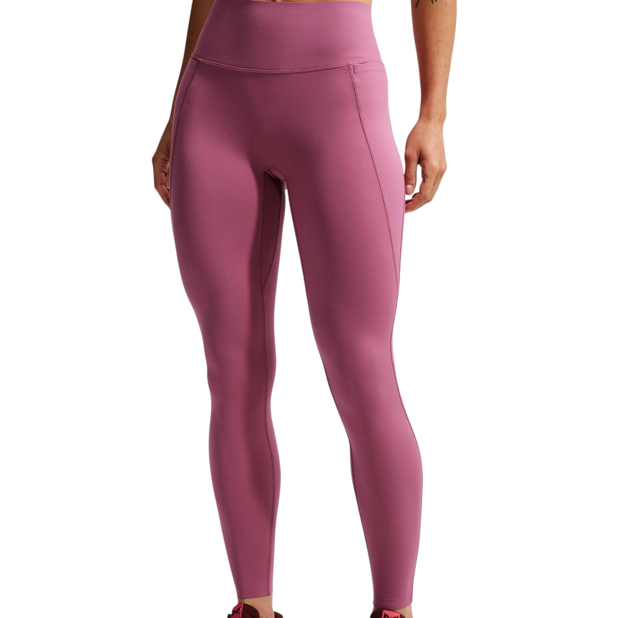 Nike Women's Universa High-Waisted 7/8 Leggings with No Front Seam - Pink Smoke - PINK SMOKE
